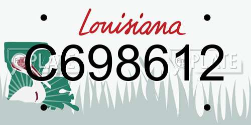 C698612 Louisiana License Plate