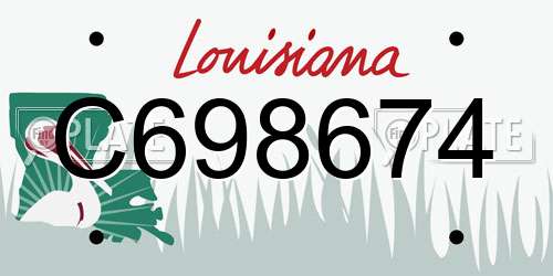 C698674 Louisiana License Plate