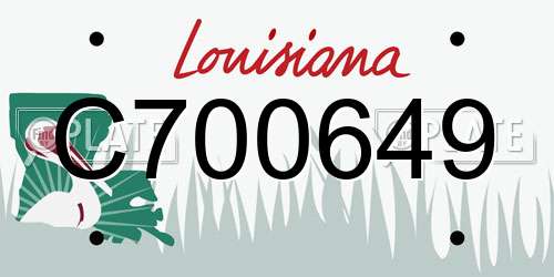 C700649 Louisiana License Plate