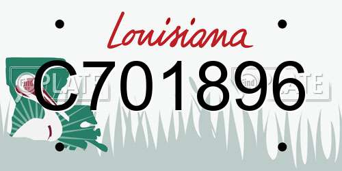 C701896 Louisiana License Plate