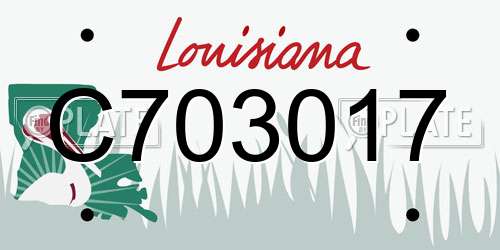 C703017 Louisiana License Plate