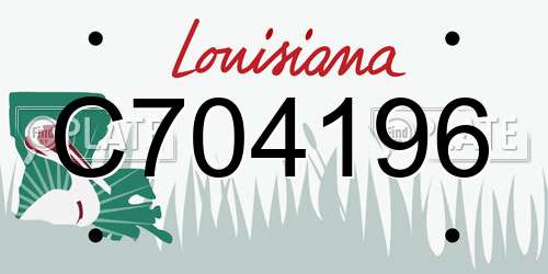 C704196 Louisiana License Plate