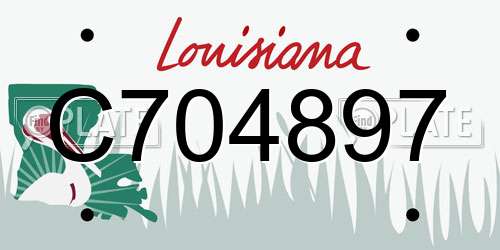 C704897 Louisiana License Plate