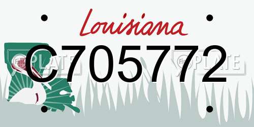 C705772 Louisiana License Plate
