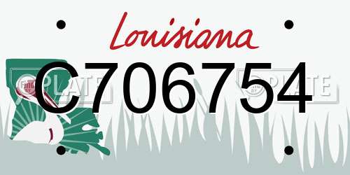 C706754 Louisiana License Plate