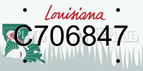 C706847 Louisiana License Plate