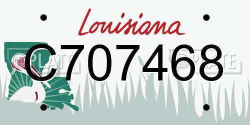 C707468 Louisiana License Plate
