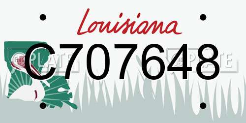 C707648 Louisiana License Plate