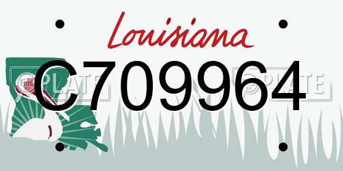 C709964 Louisiana License Plate
