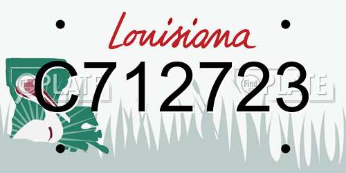 C712723 Louisiana License Plate