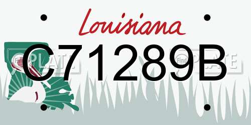 C71289B Louisiana License Plate