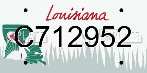 C712952 Louisiana License Plate