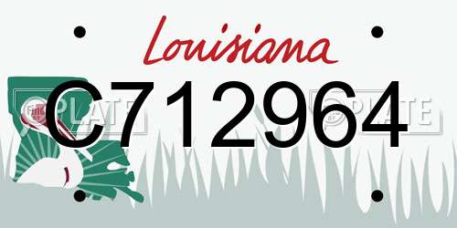 C712964 Louisiana License Plate