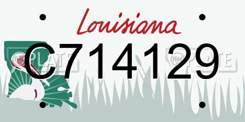 C714129 Louisiana License Plate