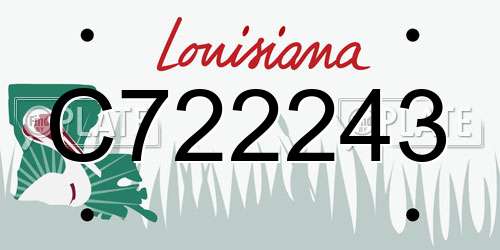 C722243 Louisiana License Plate