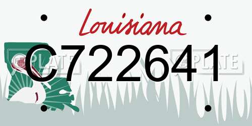 C722641 Louisiana License Plate