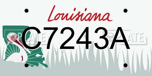 C7243A Louisiana License Plate