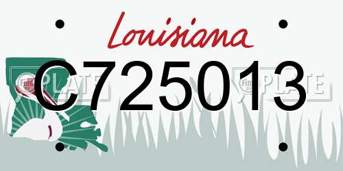 C725013 Louisiana License Plate