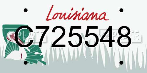 C725548 Louisiana License Plate
