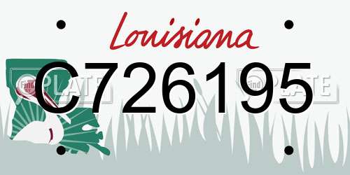 C726195 Louisiana License Plate