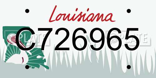 C726965 Louisiana License Plate