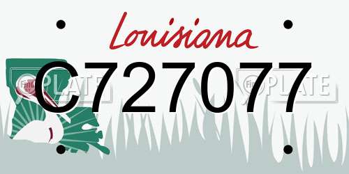 C727077 Louisiana License Plate