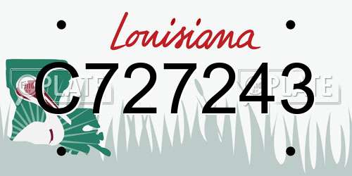 C727243 Louisiana License Plate