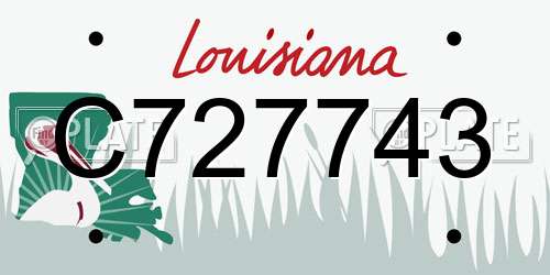 C727743 Louisiana License Plate