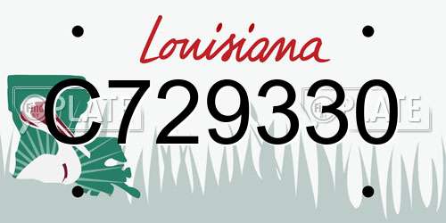 C729330 Louisiana License Plate