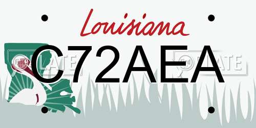 C72AEA Louisiana License Plate