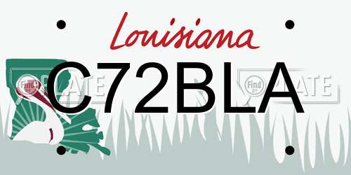 C72BLA Louisiana License Plate
