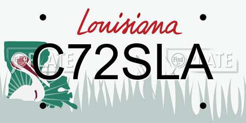 C72SLA Louisiana License Plate
