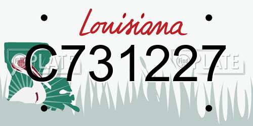 C731227 Louisiana License Plate