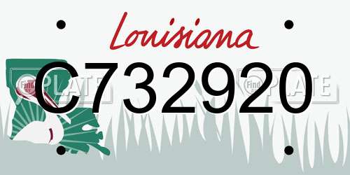C732920 Louisiana License Plate