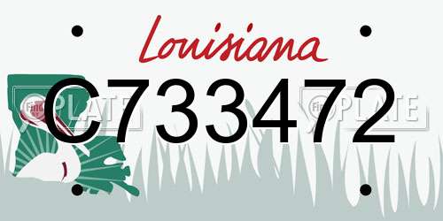 C733472 Louisiana License Plate