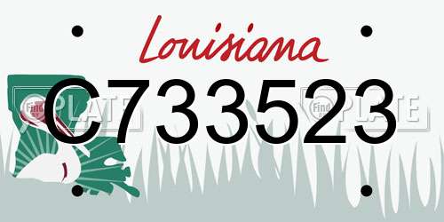 C733523 Louisiana License Plate