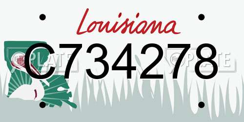 C734278 Louisiana License Plate