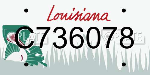 C736078 Louisiana License Plate
