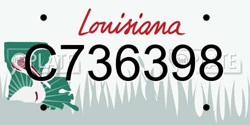 C736398 Louisiana License Plate