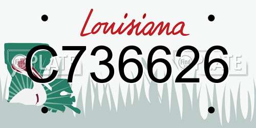 C736626 Louisiana License Plate