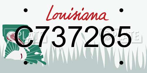 C737265 Louisiana License Plate