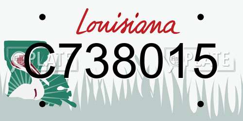 C738015 Louisiana License Plate