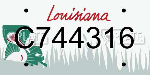 C744316 Louisiana License Plate