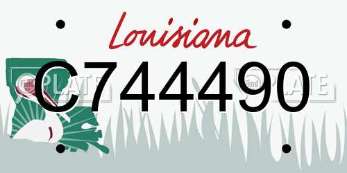C744490 Louisiana License Plate