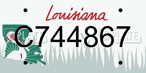 C744867 Louisiana License Plate