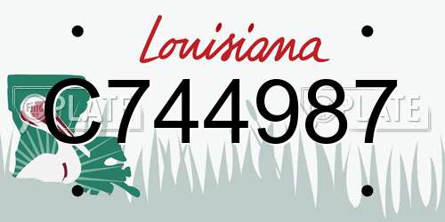 C744987 Louisiana License Plate