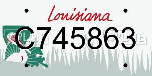 C745863 Louisiana License Plate
