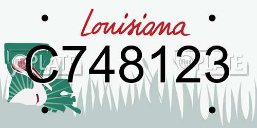 C748123 Louisiana License Plate
