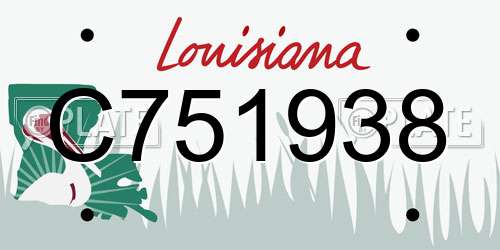 C751938 Louisiana License Plate