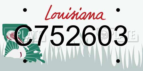 C752603 Louisiana License Plate
